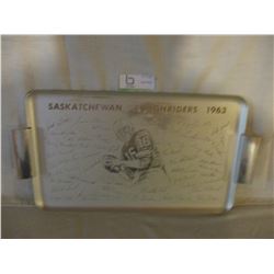 Saskatchewan Roughriders 1963 Team Photograph Tray 10" by 19"