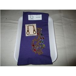 Fine Gold Plated Chain Bracelet and Earrings