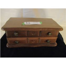 Wooden Jewelry Box with Rings and Stick Pins
