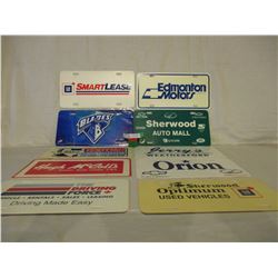 10 Assorted Plastic Dealership License Plates