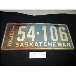 1931 Saskatchewan License Plate