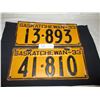 Image 1 : 2 1933 Saskatchewan License Plates