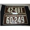 Image 1 : 2 1935 Saskatchewan License Plates