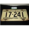Image 1 : 1937 Saskatchewan License Plate