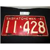 Image 1 : 1941 Saskatchewan License Plate