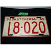 Image 1 : 1945 Saskatchewan License Plate