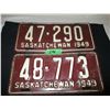 Image 1 : 2 1949 Saskatchewan License Plates