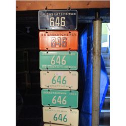 19 1960s Saskatchewan #646 License Plates (Some Pairs)