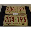 Image 1 : 2 Pairs of 1973 Saskatchewan License Plates