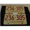 Image 2 : 3 Pairs of 1975 Saskatchewan License Plates