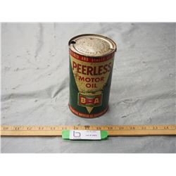 Vintage Peerless Motor Oil One Quart Oil Can