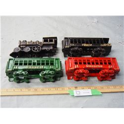 Cast Iron Train and 3 Carts