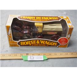 Horse and Wagon Coin Bank 8.5" Long
