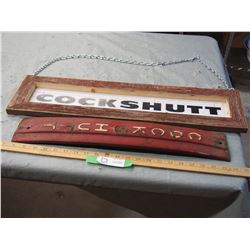 Cockshutt Sign 25.5  by 6.5  and Emblem