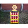 Image 1 : Shell Motor Oil Display Rack with 12 Full Shell Oil Cans 47" by 20"