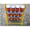Image 6 : Shell Motor Oil Display Rack with 12 Full Shell Oil Cans 47" by 20"