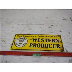 1967 Western Producer Tin 14 by 6.75"