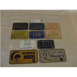 10 Miniature Novelty License Plates American