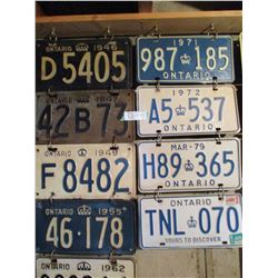 28 Assorted Ontario 1950s-1970s License Plates