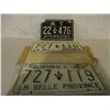 Image 1 : 3 Quebec 1962 Trailer Plates and Pair of 1963 License Plates