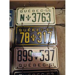 25 Assorted Quebec License Plates 1950s-1970s (Some Pairs)