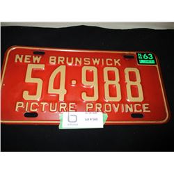 1963 New Brunswick License Plate