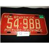 Image 1 : 1963 New Brunswick License Plate