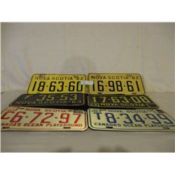 7 Nova Scotia Assorted License Plates 1960s-1970s