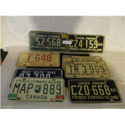 9 Prince Edward Island Assorted License Plates 1960s