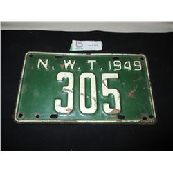 1949 North West Territories License Plate