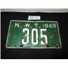 Image 1 : 1949 North West Territories License Plate