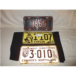 6 (3 Pairs) North West Territories 1962/63 and 68 License Plates