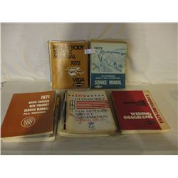 Box of Assorted Chevrolet 1970s Manuals and Parts Catalogs