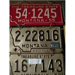 12 Montana and Arizona Assorted License Plates 1950s-1970s