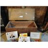 Image 1 : Wooden Box of Misc Old Auto Parts and Tools