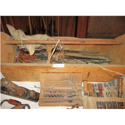 Wooden Carpentry Box with Carpentry Tools