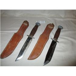 Pair of Hunting Knives with Sheathes 6" Blades