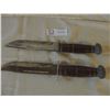 Image 2 : Pair of Hunting Knives with Sheathes 6" Blades