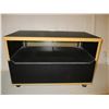 Image 2 : TV Stand on Casters 14 by 27 by 18" with Glass Doors