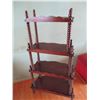 Image 2 : Wooden Shelf Unit with Spiral Columns Tier 25 by 53"