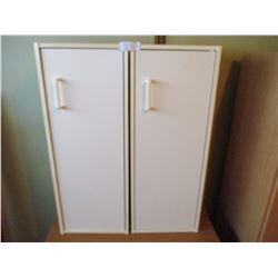 2 White Storage Cabinets Each 12 by 12 by 31" T