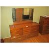 Image 1 : Wooden Dresser with Mirror 18 by 58 by 61" T