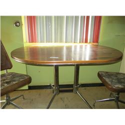 Kitchen Oval Table and 2 Chairs  35 by 46 by 29" T