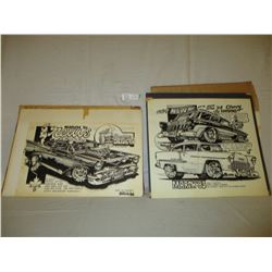 1980 and 1982 Dave Bell Custom 567 Club Art Work