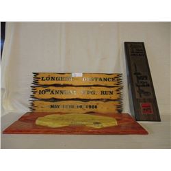 Wooden Winnipeg Car Show Distance Travel Award Plaques and 1978 Car Show Award
