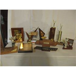 10 Assorted Car Show Trophies and Plaques 1970s