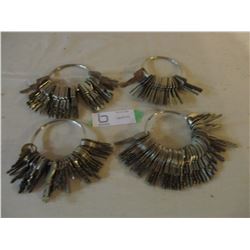 4 Rings of Assorted 1970+1980s Chevrolet Auto Keys