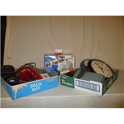 2 Boxes of Tools, Clocks and Mini Vacuum