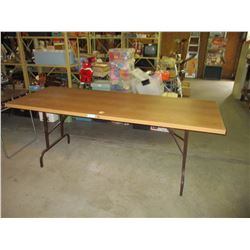 Wooden Table with Folding Legs 30 by 80"
