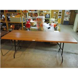 Wooden Table with Folding Legs 30 by 80"